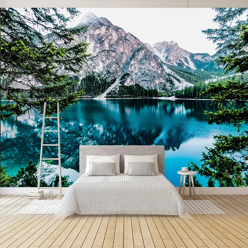 

Photo Mural Custom Modern Style Wallpaper Lake View Landscape Poster Living Room TV Background Wall Home Decoration Painting 3D