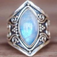 2022 new boho vintage silver big stone rings women boho jewelry gifts wedding rings opal rings mens rings wedding rings