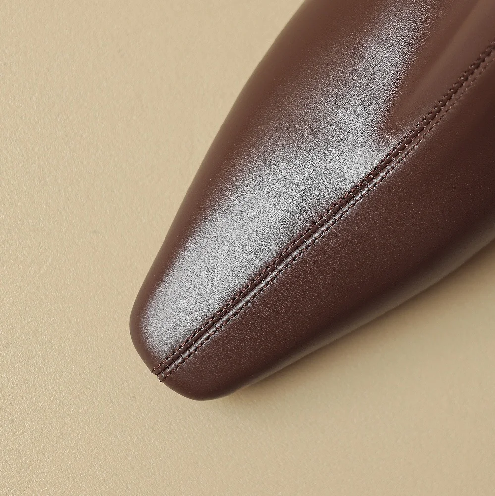 Женские ботильоны из коровьей и конской кожи с квадратным носком на тонком