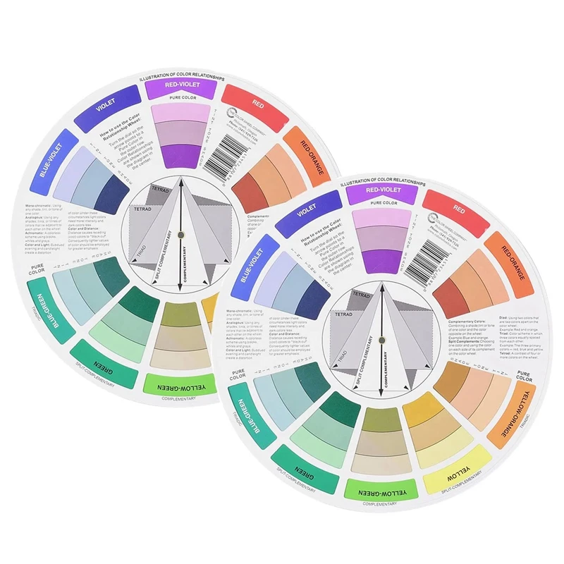 

Руководство по смешиванию цветов, 2 набора, 9 дюймов, креативное колесо для Смешивания Краски, обучающее руководство, инструмент для обучени...