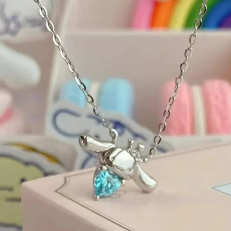 

Sanrio аниме Cinnamonroll море голубое сердце Бриллиантовая подвеска Милая Женская Роскошная Высококачественная бижутерия праздничный подарок
