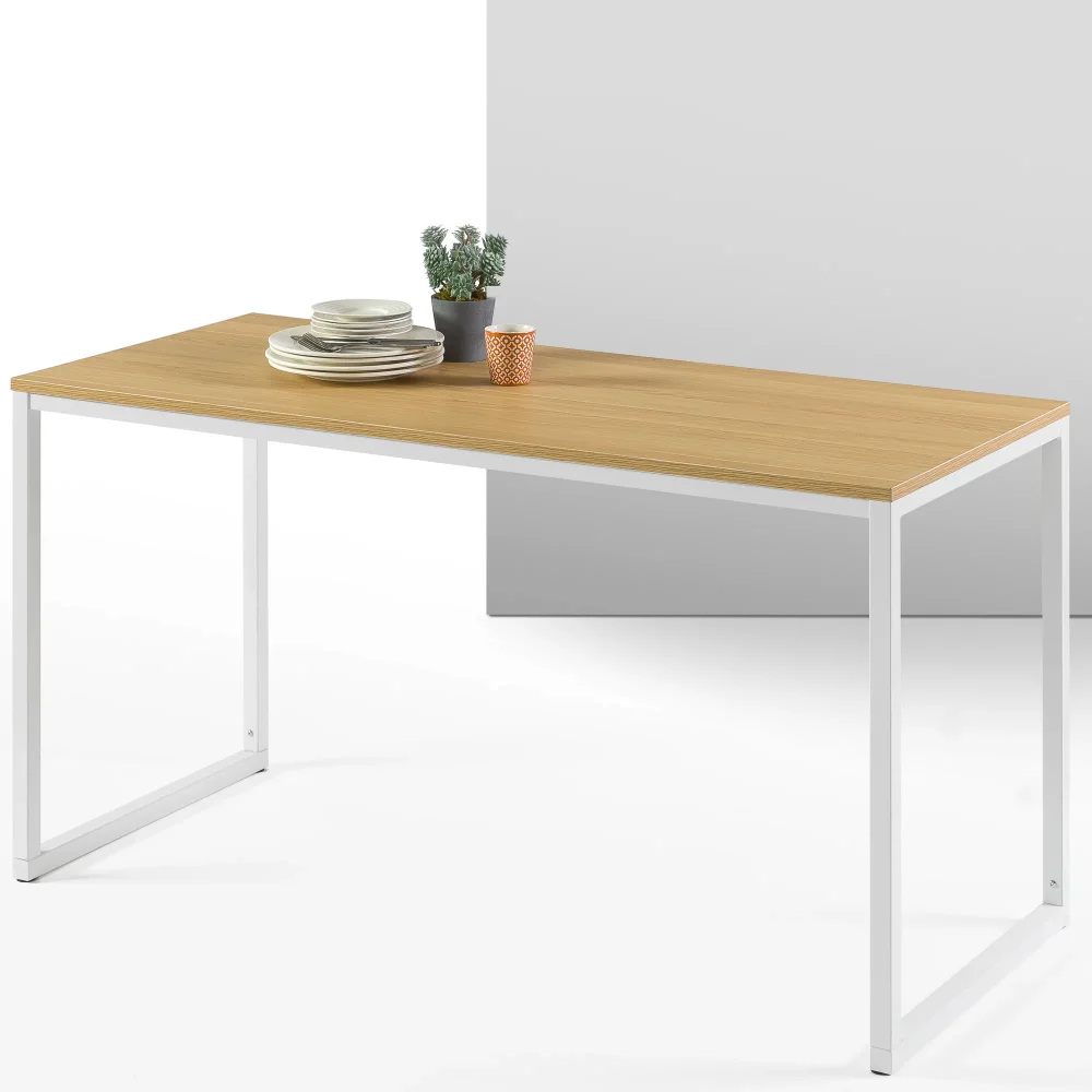 

Bellamy Studios Jennifer 55" White Frame Desk, Natural