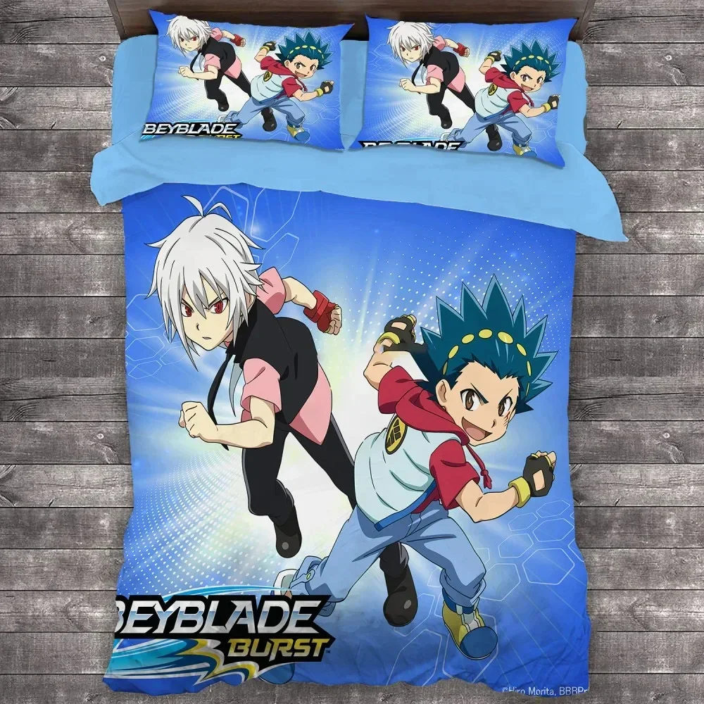 Фото Комплект постельного белья 3D аниме Beyblade Burst, пододеяльник, комплект постельного белья, пододеяльник, наволочка King Queen Twin Size для мальчиков и девочек, взрослых №5