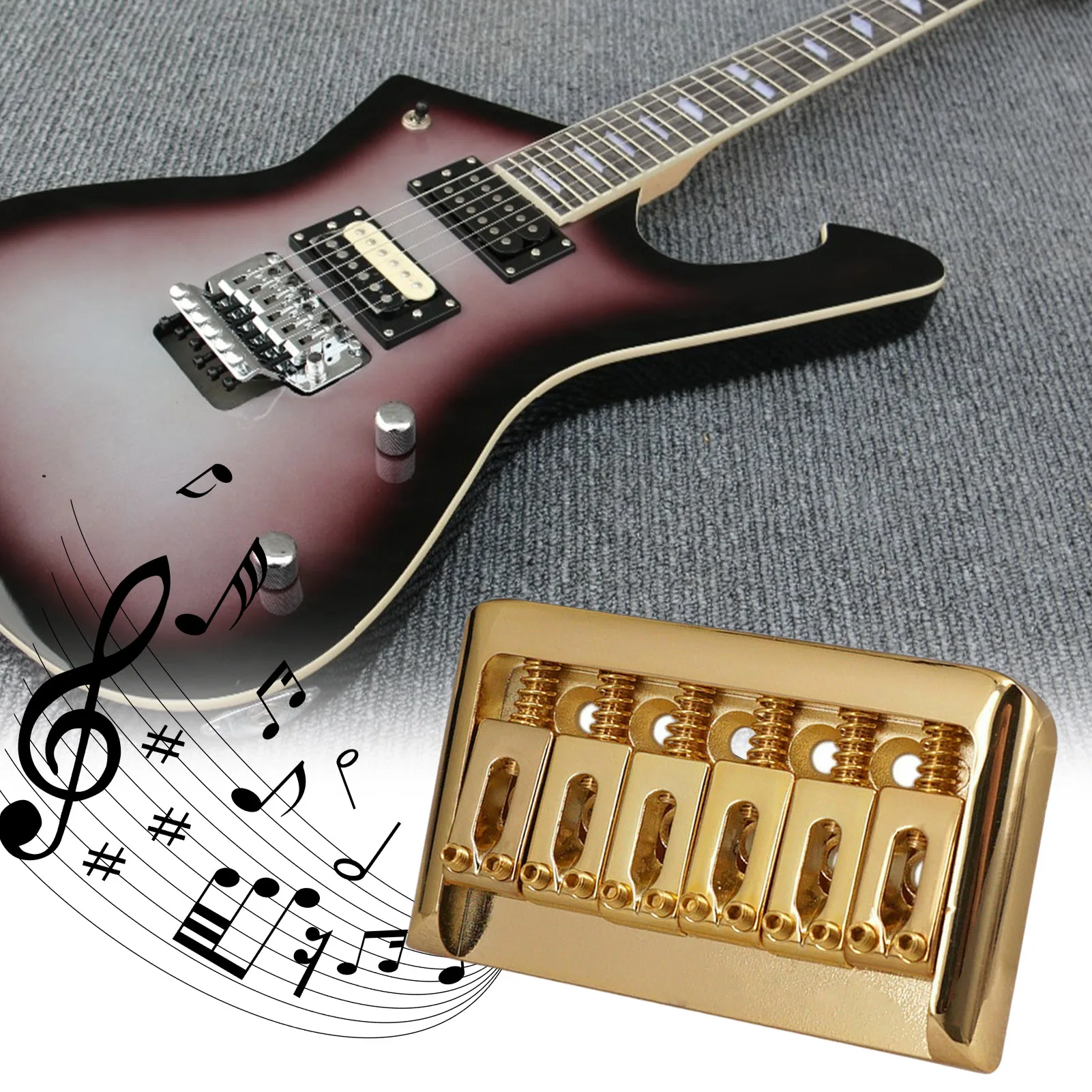 6-струнная 65 мм металлическая фиксированная твердая задняя подставка под мост