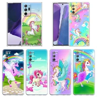 case for samsung galaxy note 20 ultra 5g 10 lite plus 8 9 a70 a50 a01 a02 a30 s clear cases cover cartoon rainbow unicorn animal