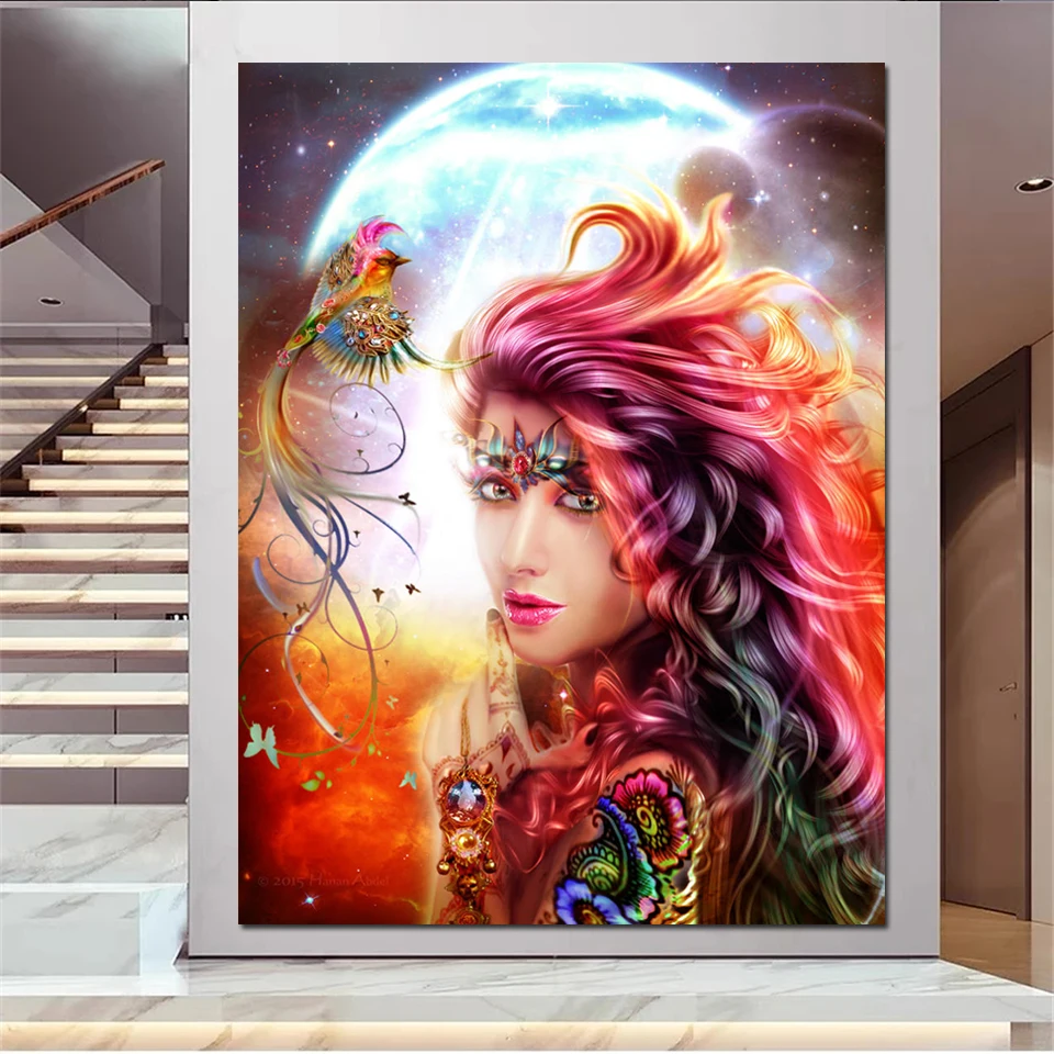 

Diamond Mosaic Fairy 5D Diamond Painting Fantasy Girl Portrait Cross Stitch Kits Rhinestone Pictures Creative Hobbies DIY Decor