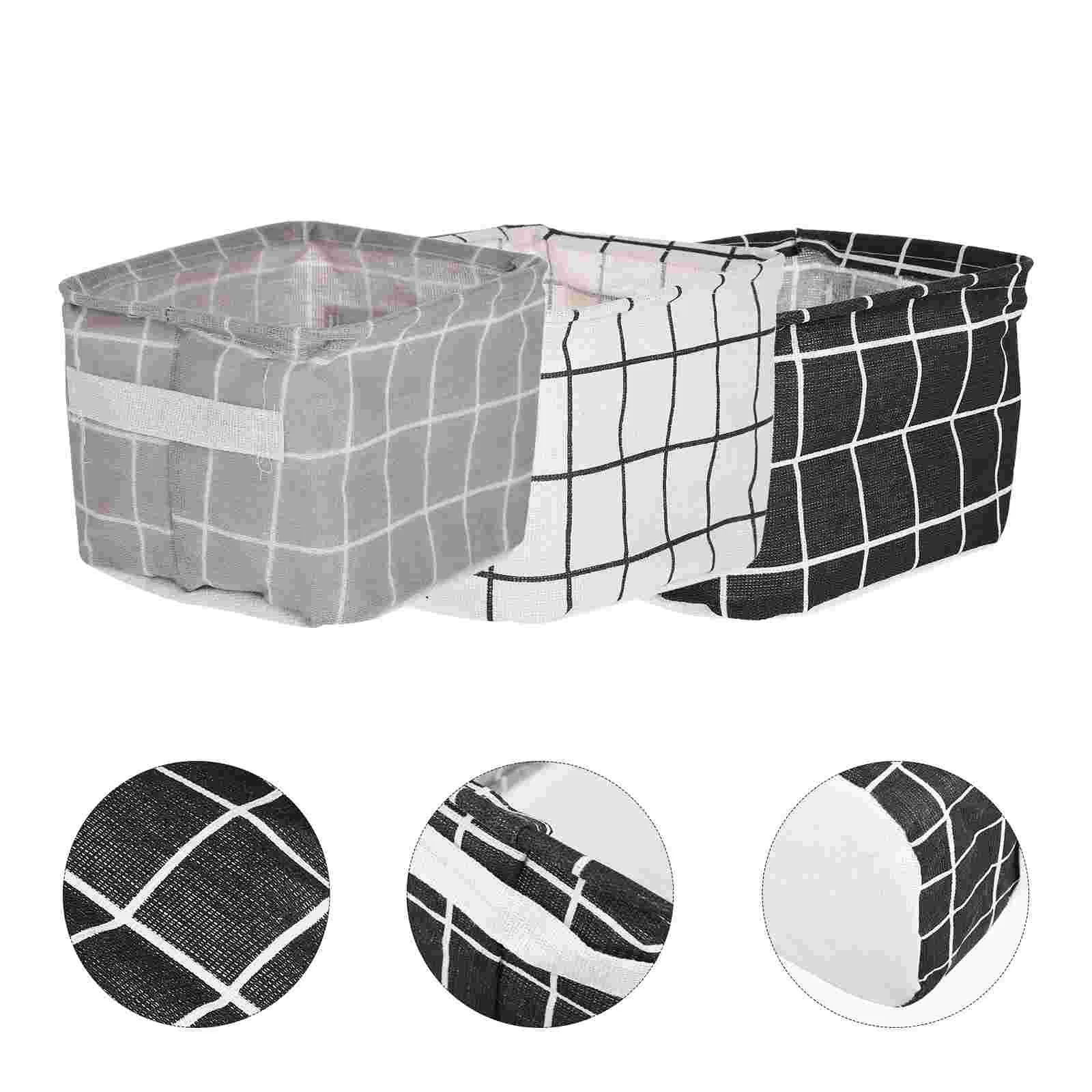 

3pcs Storage Basket Sturdy Storage Basket Cotton Cloth Storage Bins