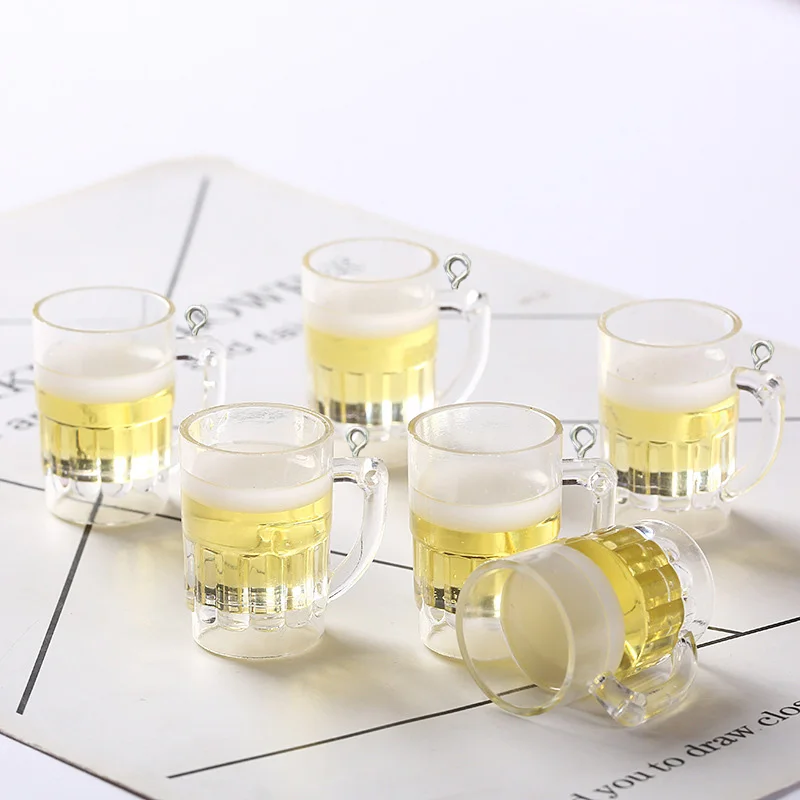 5 шт. имитация пивной кружки полимерные чашки подвески для браслетов ожерелий
