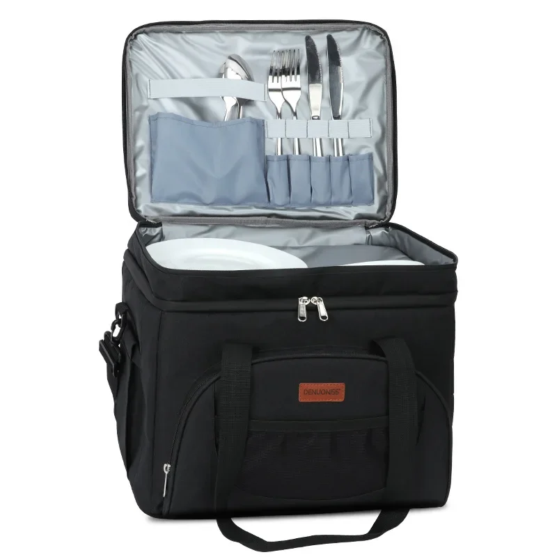 

High Quality Lunch Bag Double Zipper Oxford Insulated Tote Large Capacity Outdoor Picnic Multifunctional Insulation Cooler Pack