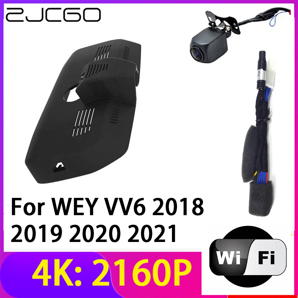 

Автомобильный видеорегистратор ZJCGO 4K 2160P, видеорегистратор с 2 объективами, видеорегистратор с Wi-Fi и функцией ночного видения для WEY VV6 2018 2019 2020 2021