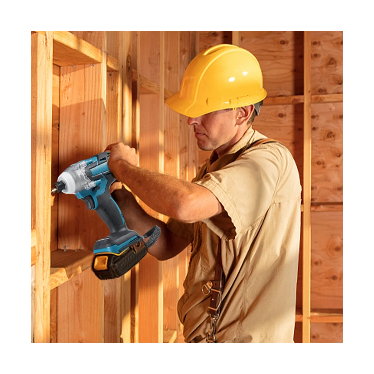 

Brushless Electric Battery Drill Cordless Impact Wrench Screwdriver High- Impact Driver LED Light with 18V