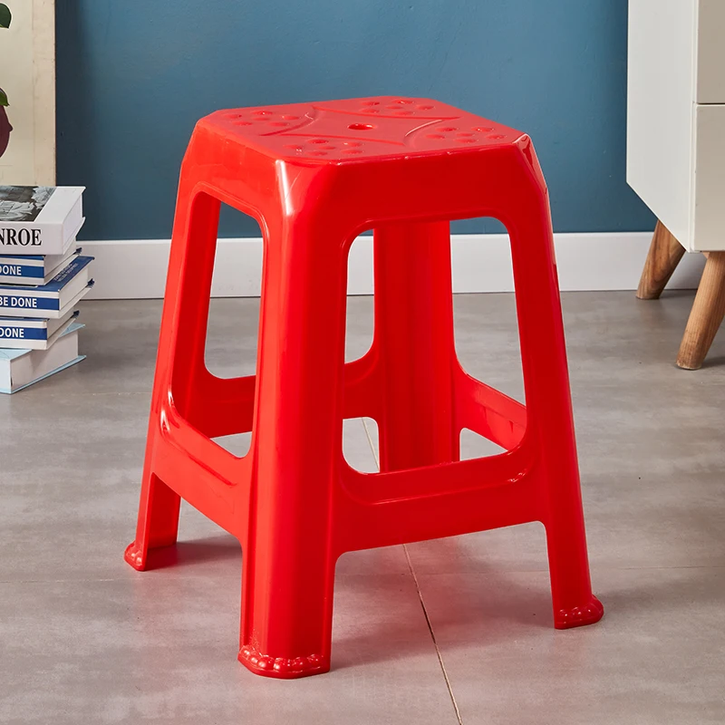 D215 Табурет красный бытовой квадратный табурет высокий скамейка для ванной