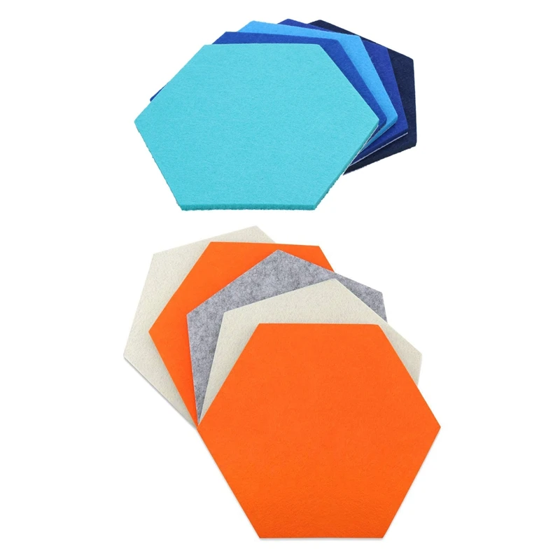 

10 Pcs Felt Board Hexagonal Felt Wall Sticker Multifunction 3D Decorative Home Message Board Self-Adhesive Kids Room Baseboard,