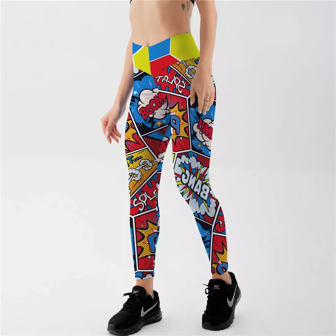 

2022NEW Pants 2017 Women's Digital Print Leggings Cartoon Game Animation Splat Style Big Hip High Waist Pants Trousers Fitne