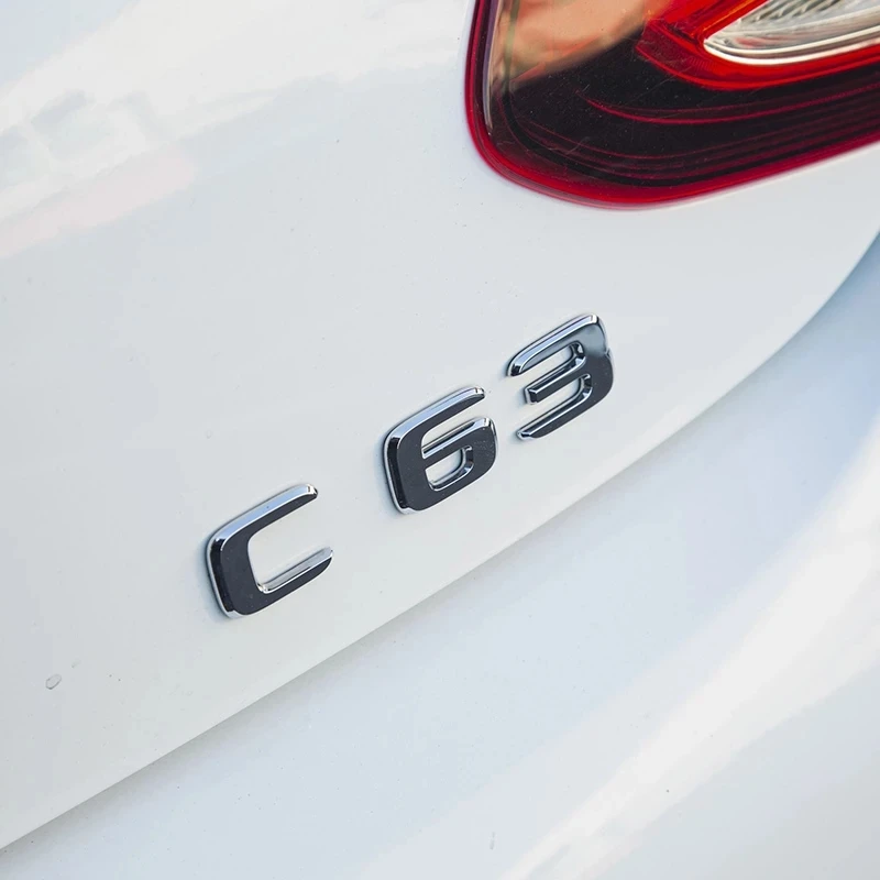 Черные ABS 3D хромированные буквы для автомобильных наклеек Mercedes C43 C63 AMG W204 W205 W203