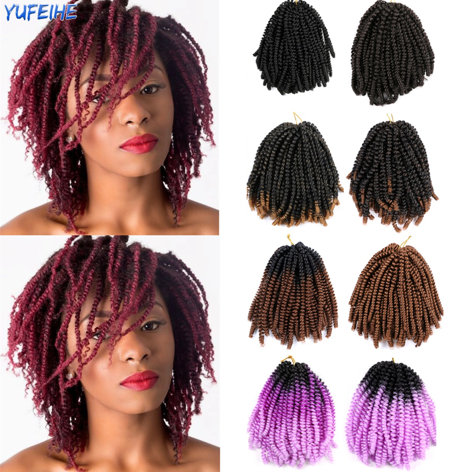 Bouncy Passion Twist Crochet Hair Afro Curl Braids