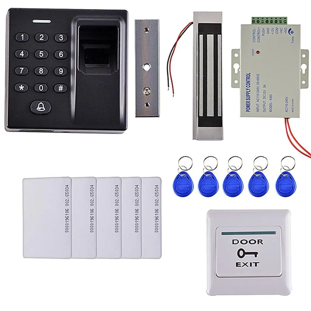 

Fingerprint RFID card Access Control System Kit Electric Magnetic Lock Kit