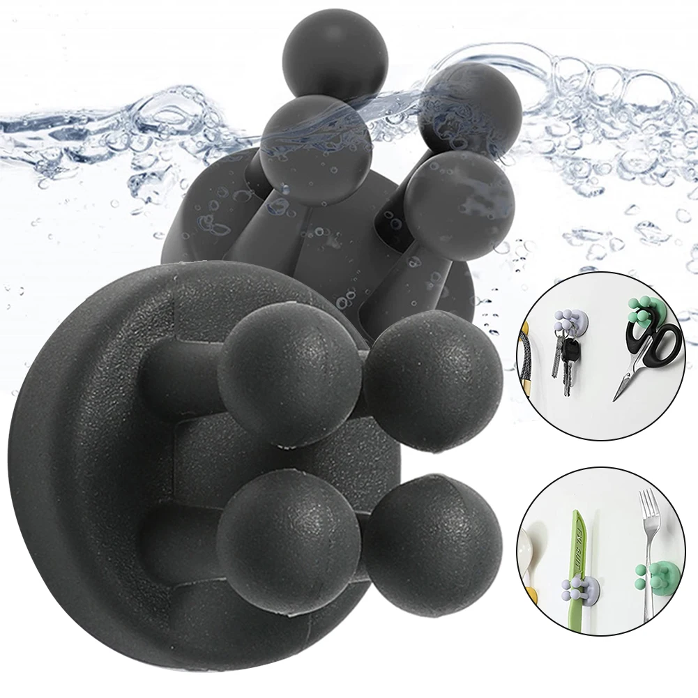 

Silicone Hook Bathroom Toothbrush Holder Multifunctional Wall Mounted Storage Hook Hanging Hook For Kitchen Shaver Holder