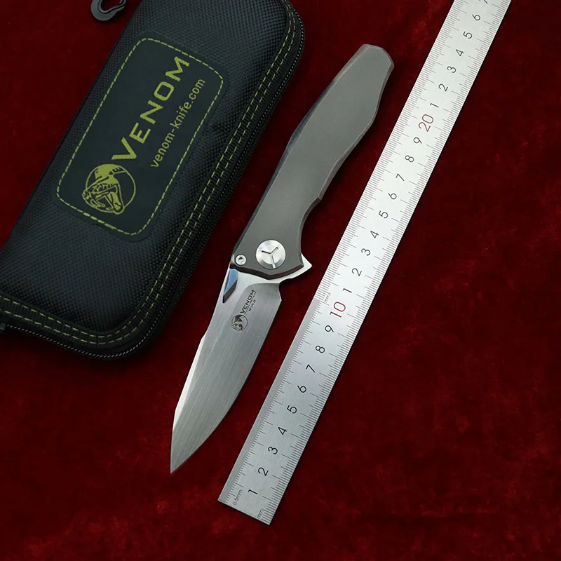 

VENOM Wing SOLID Folding Knife S35VN Blade Titanium Handle Outdoor Camping Hunting Tactical Survive Kitchen Pocket Gift EDC Tool