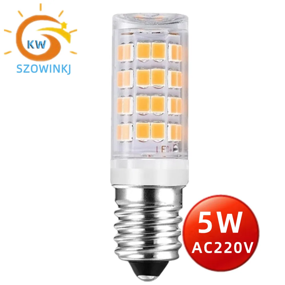 

E14 LED Bulb 5W 220V-240V Corn Light 2835 SMD 52 Beads 360 Beam High Quality Ceramic Mini Pendant Replacement 50W Halogen Lamp