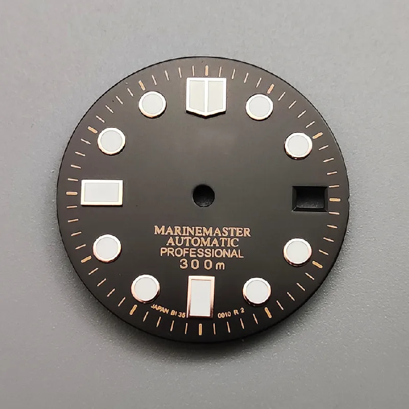 Modified dial black green gold nails C3 luminous watch accessories Yuanzu  abalone turtle SKX007 watch 28.5mm NH35A/36 movement