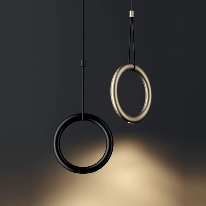 

Modern Italy Nordic Pendant Lamp Restaurant Bar Ring Circle LED Bedroom Bedside Staircase Desinger Lights Luminaire Suspensions