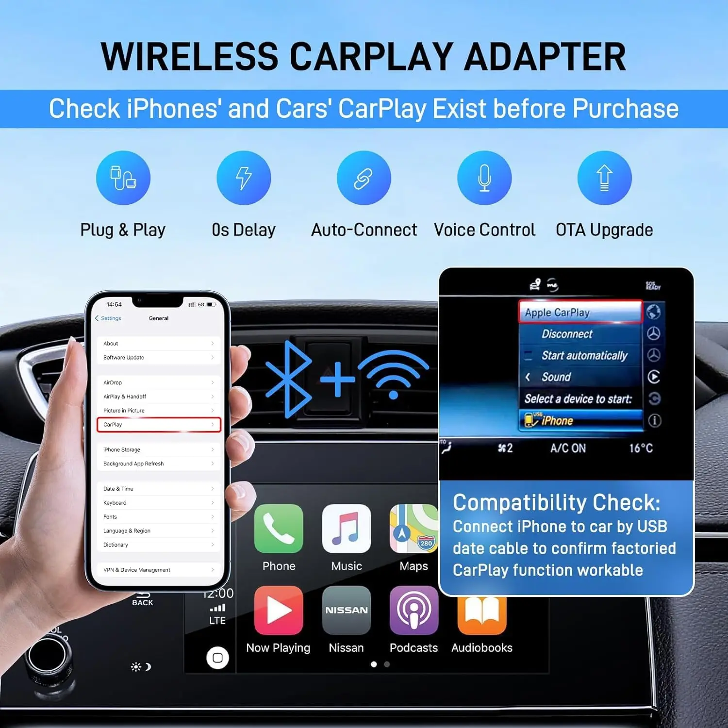 Фото Автомобильная центральная панель управления с Android Auto, двухдиапазонным Wi-Fi 5 ГГц, плавным подключением, голосовым управлением Siri, онлайн-картами и нулевой задержкой. №5