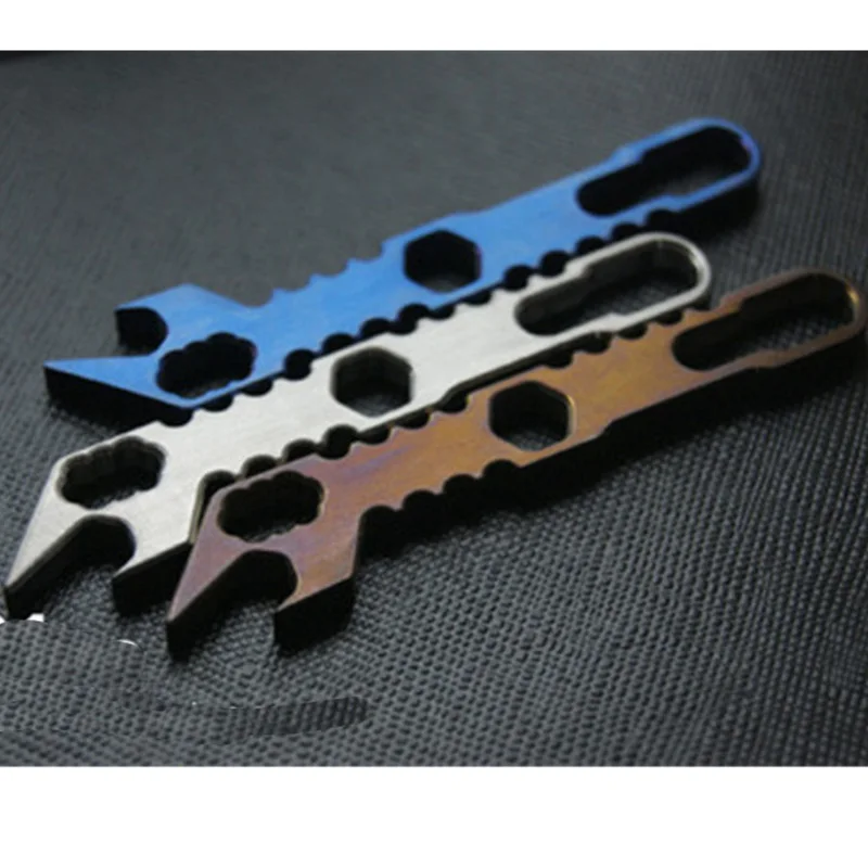 

Outdoor Survival Camping Gear Titanium Alloy Self-defense EDC Multi-function Pocket Tools Bottle Opener Crowbar Keychain Pendant