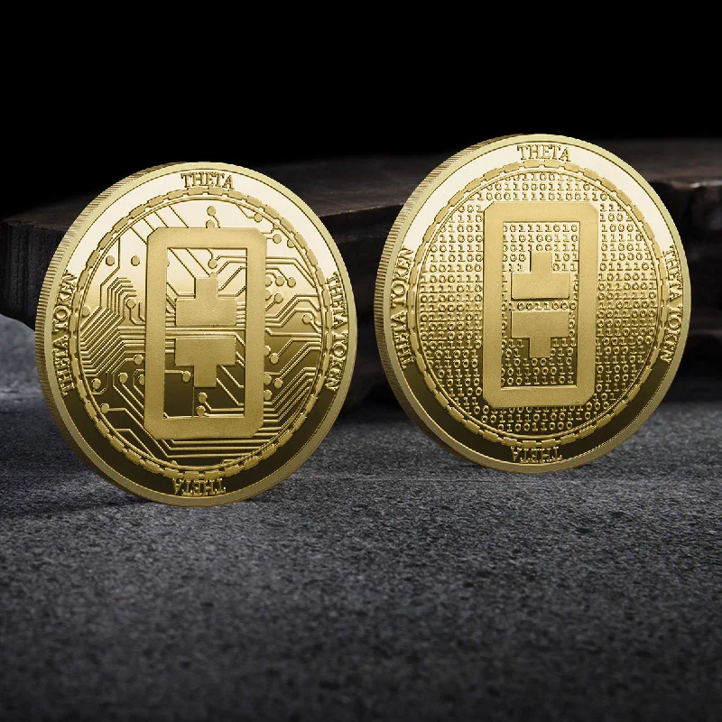 

Creative THETA Coin Theta Token Coin Gold, Silver Plated Theta Coin with Plastic Case Physical Metal Crypto Commemorative Coin