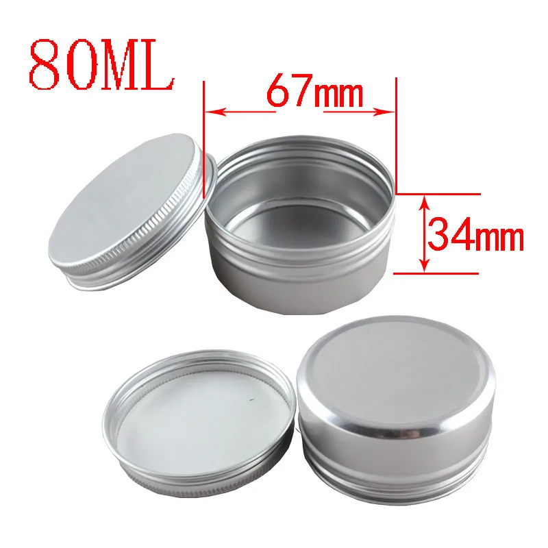 

5ps High Quality, Empty, silver, 80g Aluminum Pot Jars, free tools Cosmetic Containers, With Lids,Eye cream,hair conditioner