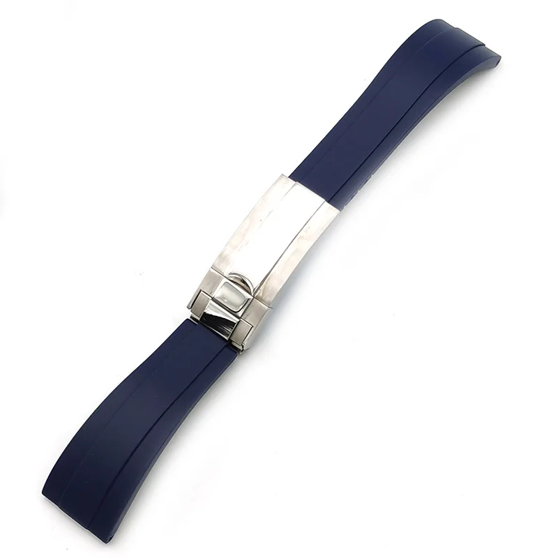 20MM 21MM Black Blue Green Flat Interface TPU watch strap Fit For RLX Water Ghost Oyster Style Diving