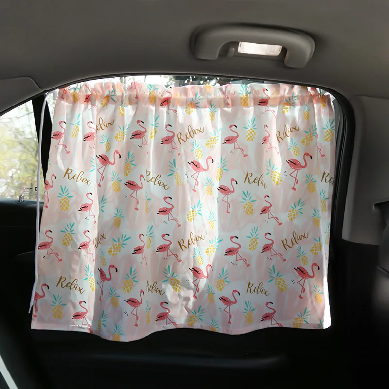 

Protection Newborn Travel Universal Side Window Car Cartoon Suction Cup Retractable Rope Portable Baby Sunscreen Curtain