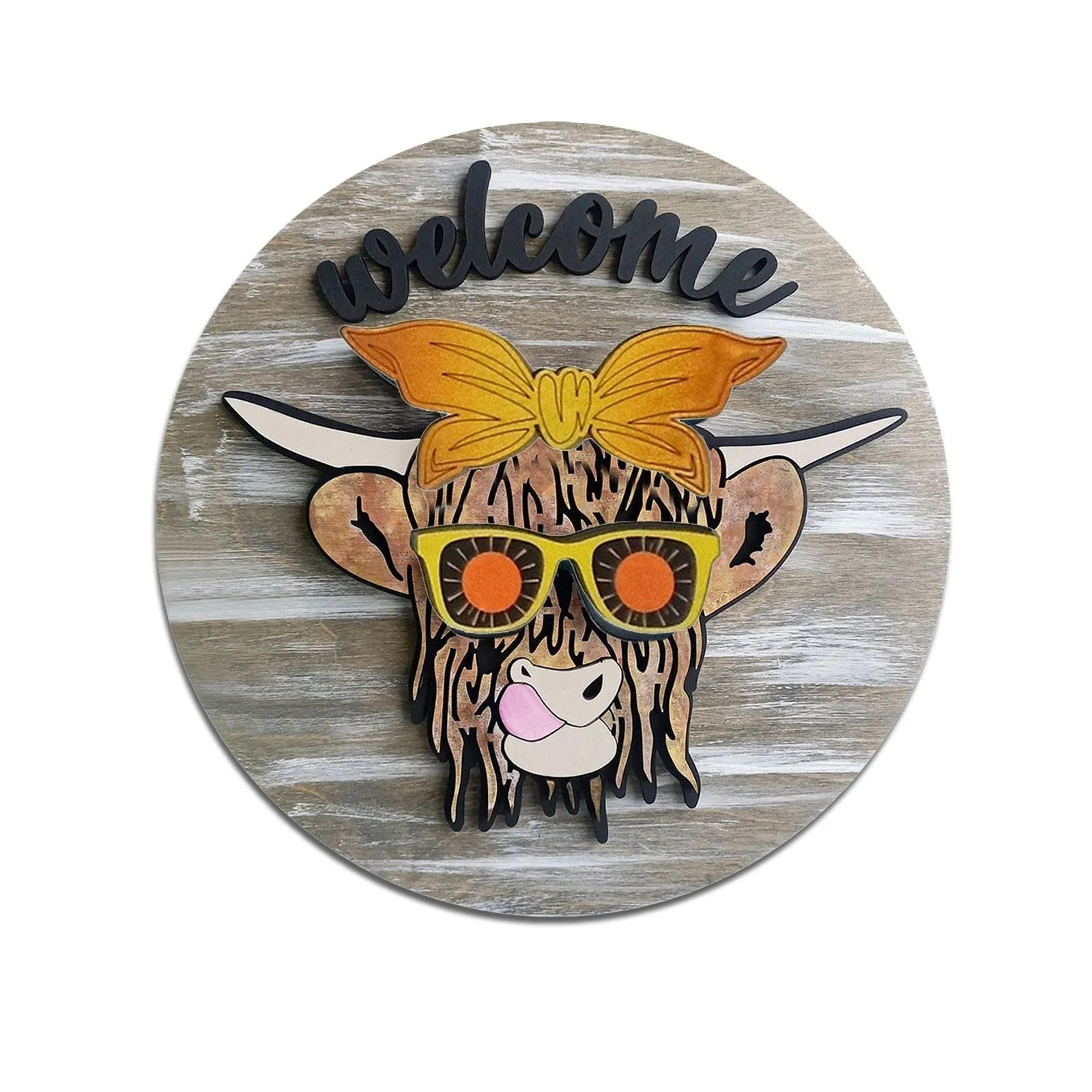 

2023 Bull Head Style Choice Holiday Wreath Welcome Card Pendant Easter Christmas Farmhouse Interchangeable Home Sign Outdoor