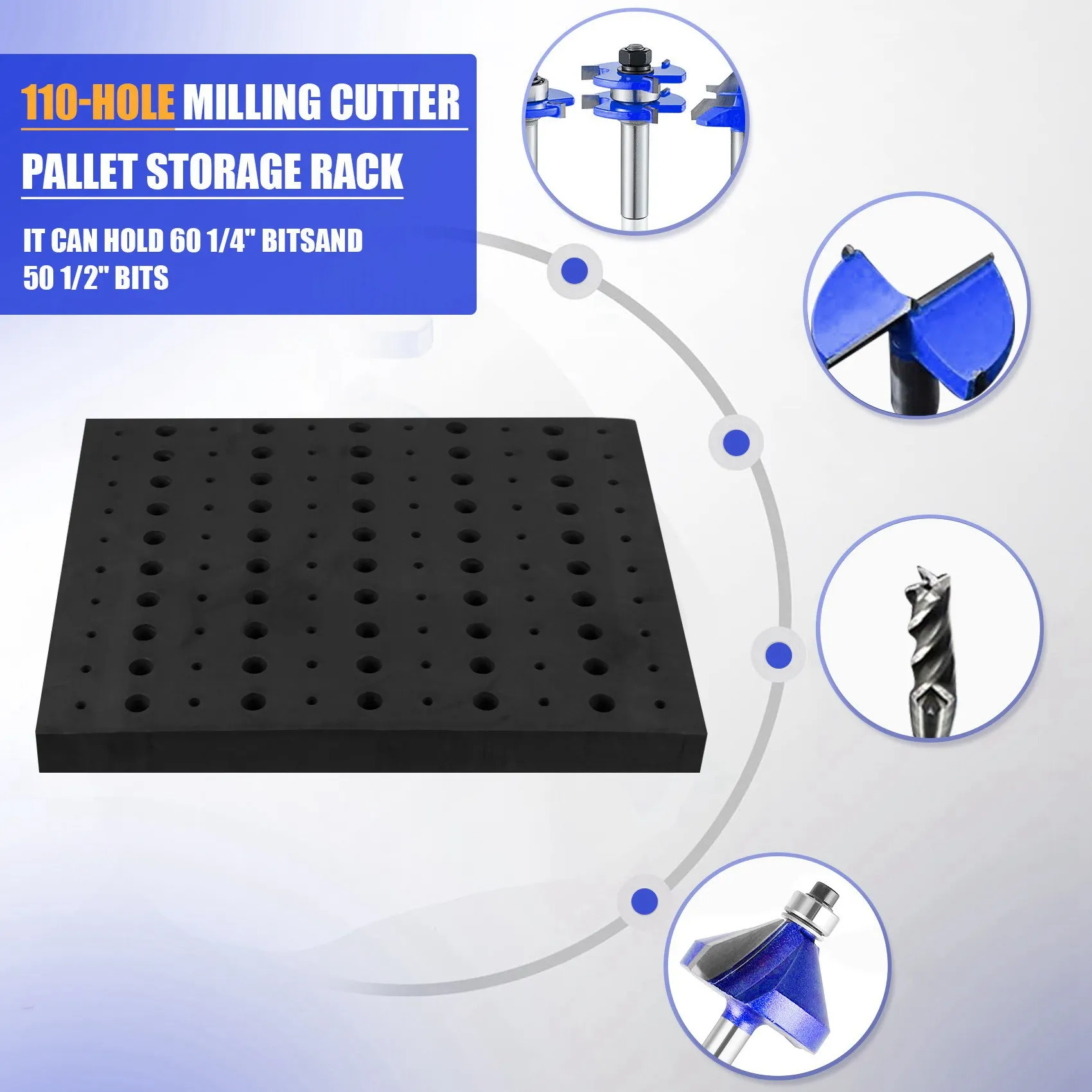 Держатель для фрезерного станка с 110 отверстиями держатель хвостовиком 1/4/2 дюйма