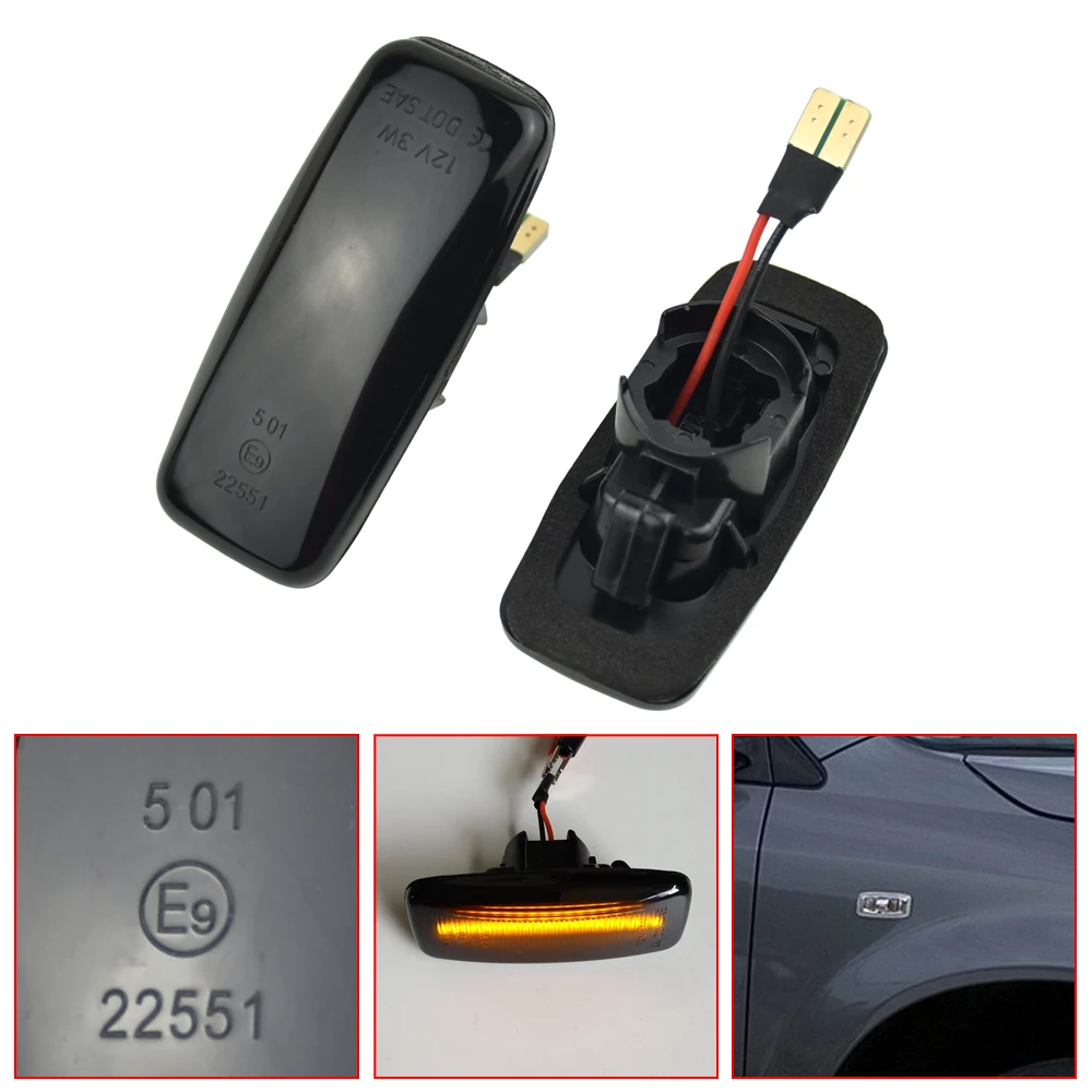 

2Pcs Smoked Lens Car-styling For Sylphy Bluebird Sunny Teana J31 Murano LED Dynamic Side Marker Turn Signal Light