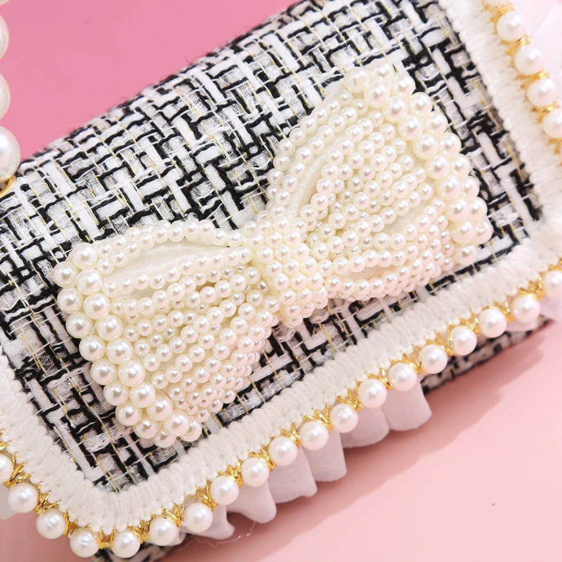 2023 New Girls Princess Crossbody Bag Cute Kids Lace Coin Wallet Pouch Kawaii Baby Bowknot Clutch Purse Bag Gift