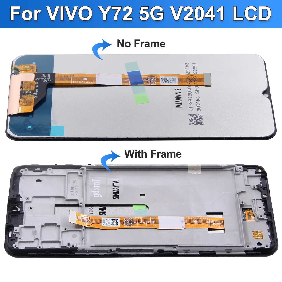 Фото Y72 Дисплей для Vivo Y72 5G V2041 ЖК-дисплей Сенсорный экран в сборе Запасные части для Vivo Y72 Экран дисплея №3