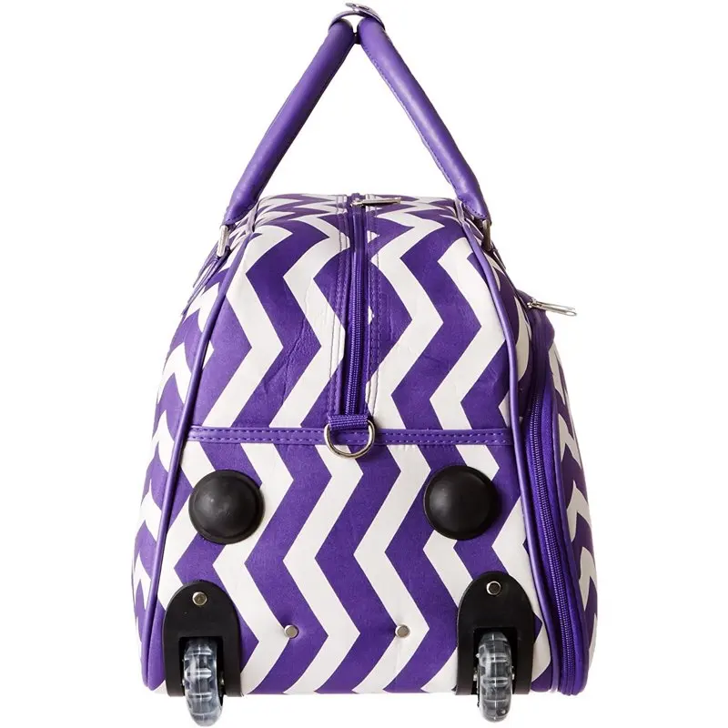 Chevron Prints 21-Inch Carry-On Rolling Duffel Bag - Navy White Chevron