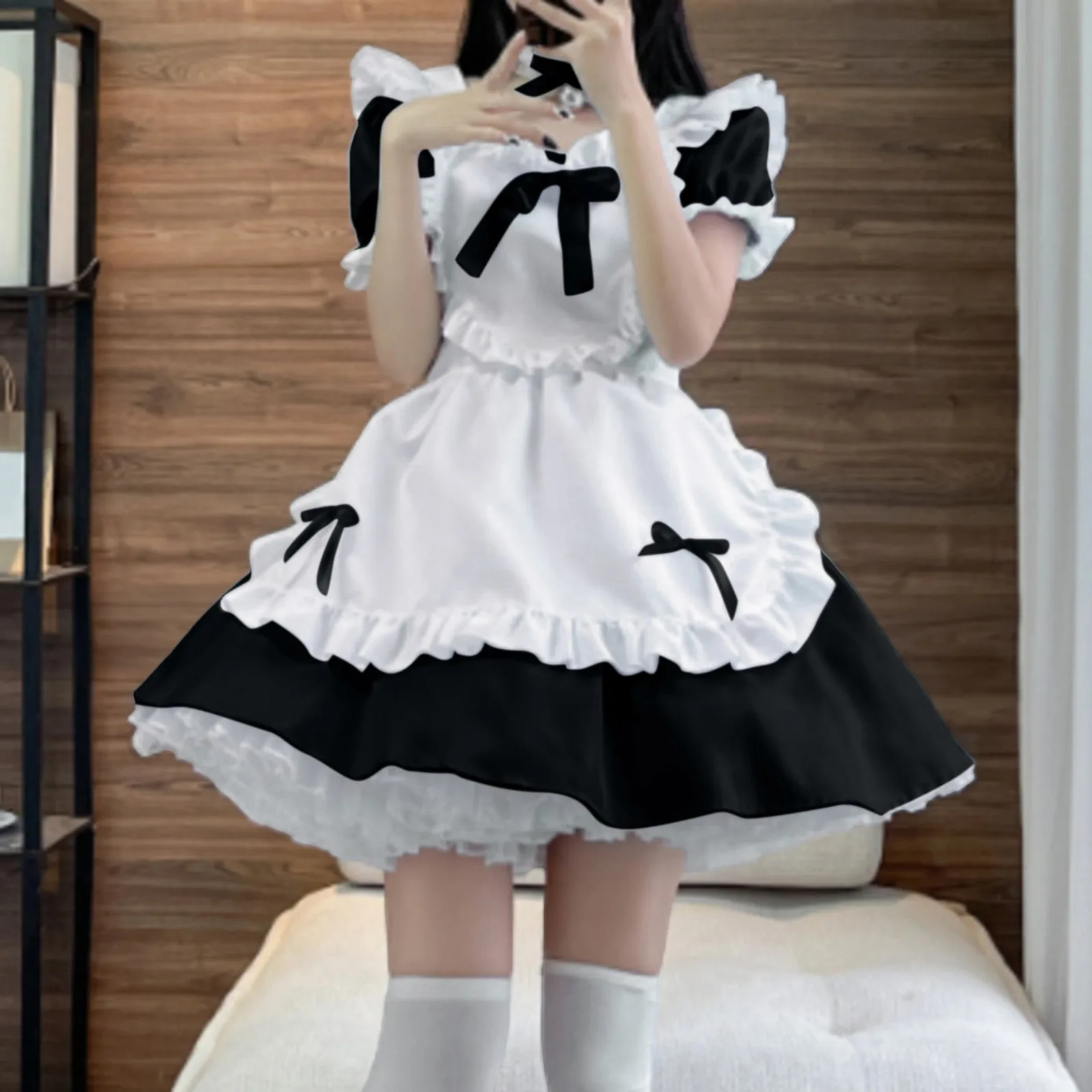 

Sexy Lolita Pink Maid Dress Japanese Sweet Women Kawaii Dress Role Play Costume Halloween Party Cosplay Anime Kawaii Clothing