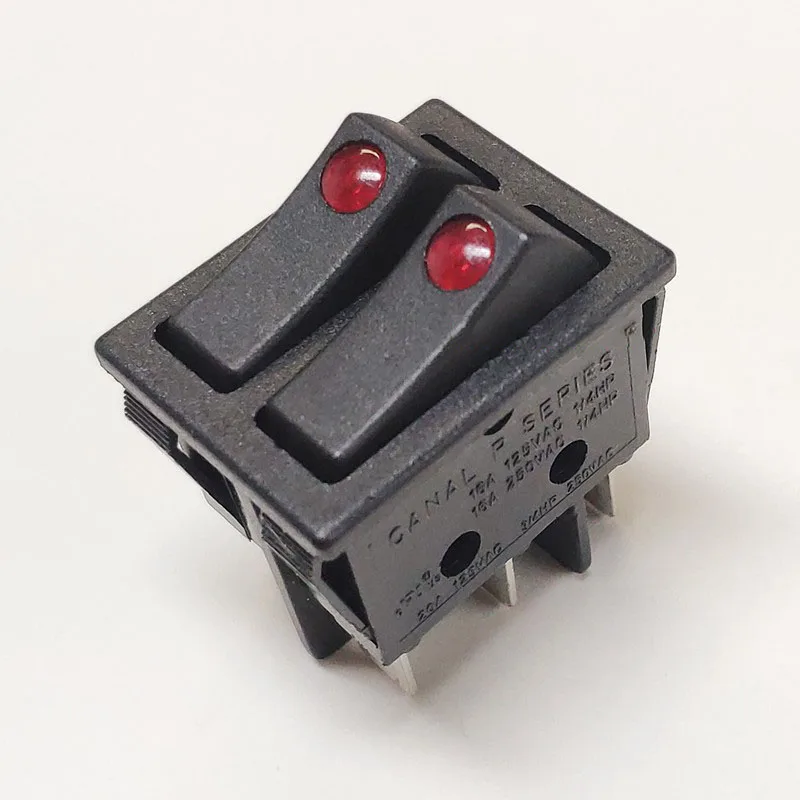 

Taiwan CANAL R210 Six foot two black Double contact with cat's eye red light silver 16A/250V