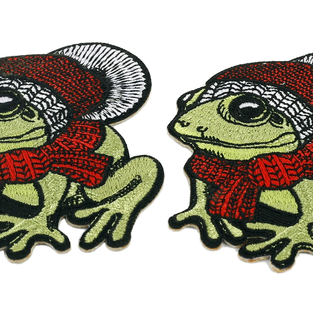 2 шт. креативная нашивка с вышивкой в ​​стиле панк-лягушка шарф лягушка железные