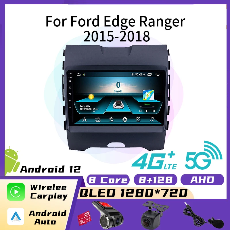 

2 DIN Android Car Radio for Ford Edge Ranger 2015-2018 Autoaudio Carplay WIFI GPS Navigation SWC Car Multimedia Player Head Unit