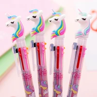 3 pcsset cute unicorn 0 5mm 6 color metal gel pens ballpoint pen spinning spare parts of pens office accessories stationery