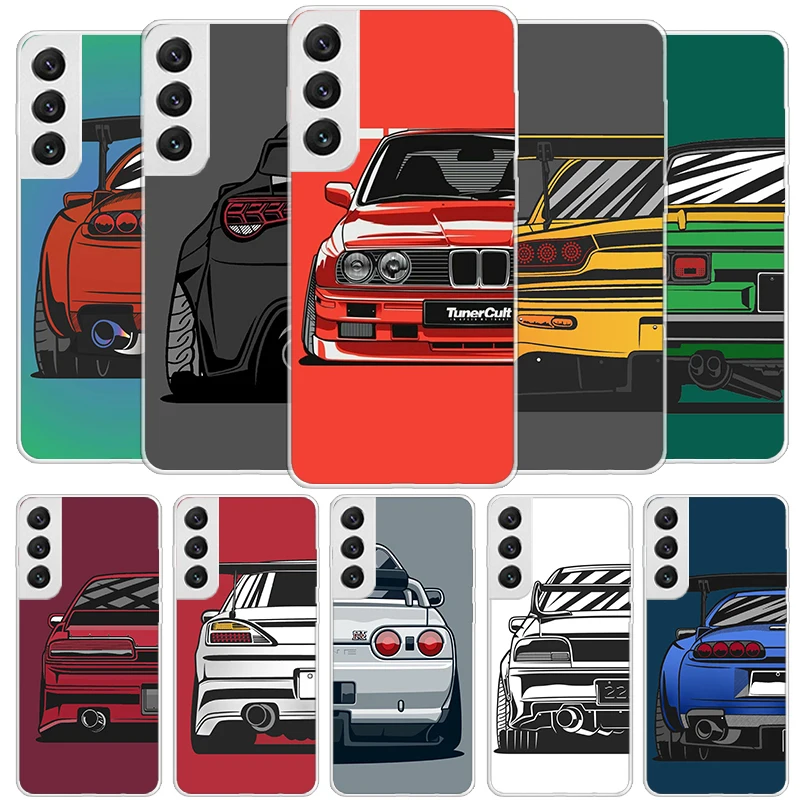 Японский чехол JDM для телефона с изображением спортивных автомобилей и комиксов