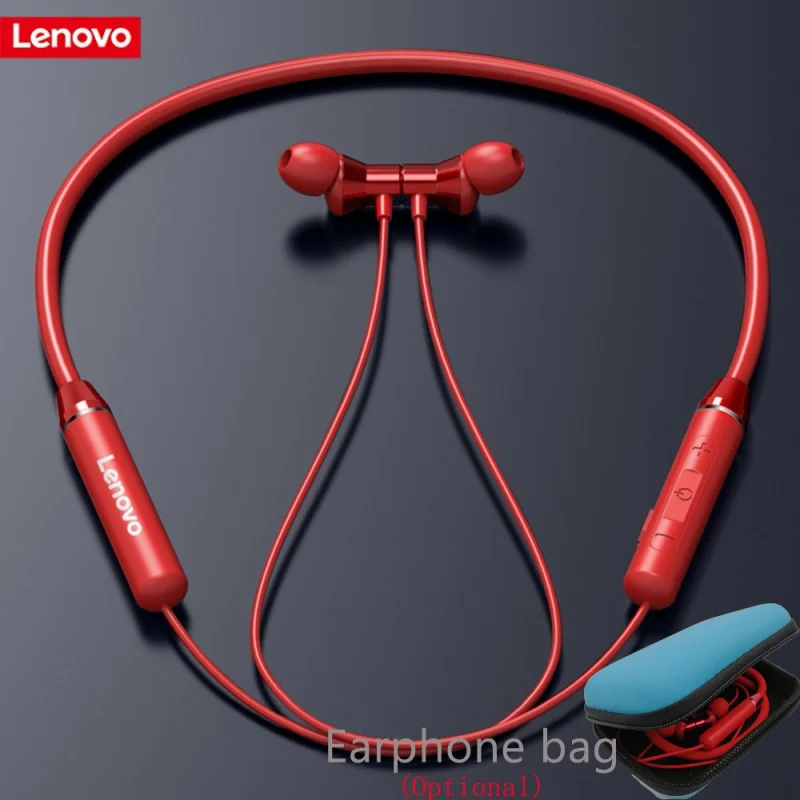 

Оригинальная беспроводная гарнитура Lenovo HE05 Bluetooth 5,0 с магнитным шейным ремешком, спортивные наушники для бега, водонепроницаемые наушники с...