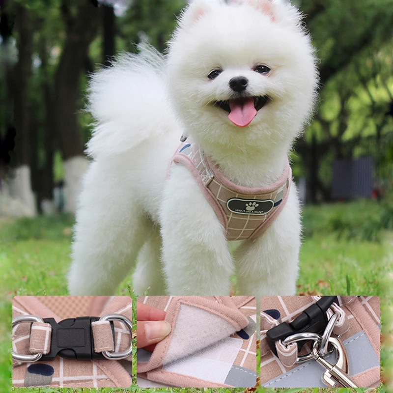 

Nylon Mesh Kitten Puppy Reflective Dogs Harness and Leash Set Dogs Vest Harness Leads Pet Clothes for Small Dogs