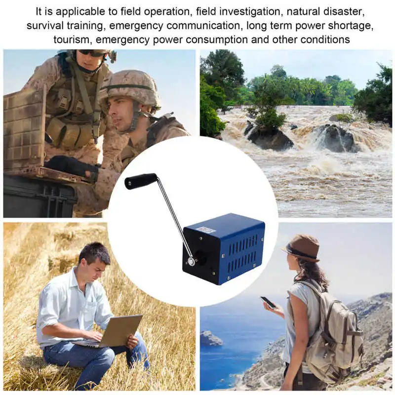 Высокомощный генератор с ручным приводом для экстренной наружной зарядки