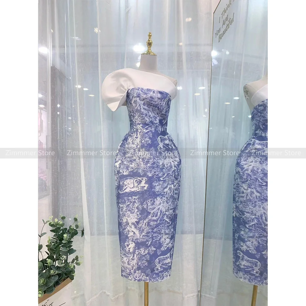 Вьетнамская нишевая Новинка 2024 французское романтичное платье с синим принтом