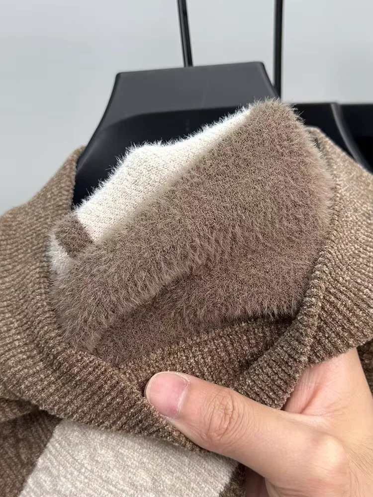  Высококачественный трикотажный свитер мужской круглый воротник осень - зима