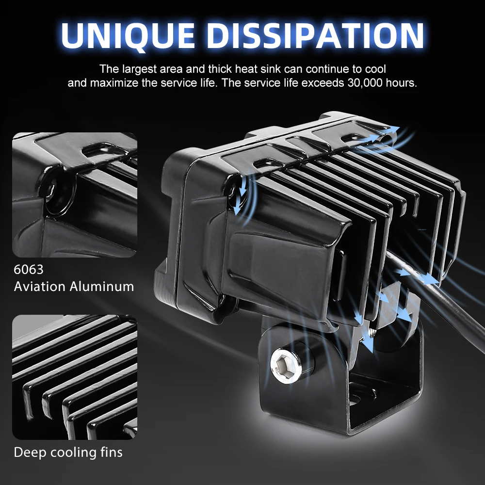 HAOLIDE Мотоциклетный светодиодный прожектор 2-дюймовый двухцветный